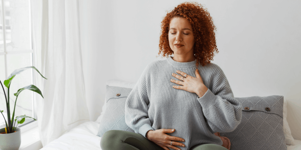 breath therapy woman breathing